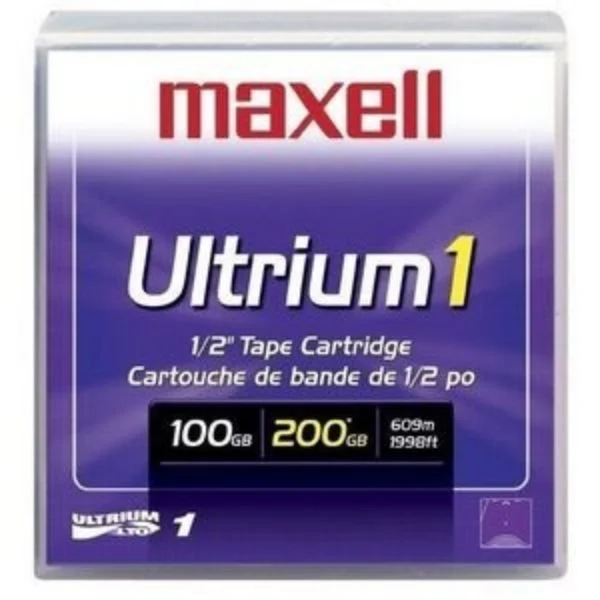 183800-T | Maxell LTO1 183800 (100GB/200GB)
The Maxell LTO1 offers a total of 1000MB uncompressed capacity and 2000MB compressed capacity (100MB uncompressed capacity per individual tape and 200MB compressed capacity per individual tape).