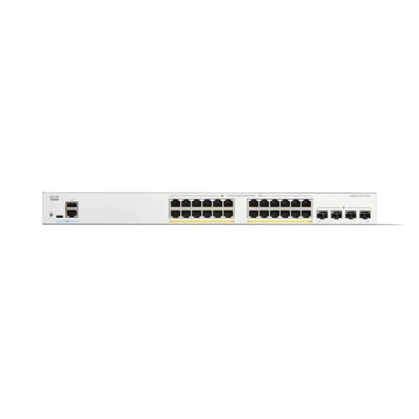 C1300-24FP-4G | Cisco Catalyst 1300 Managed PoE+ Switch, 24x 1G RJ-45 Ports, 4x 1G SFP Uplinks, 370W C1300-24FP-4G | Cisco Catalyst 1300 Managed PoE+ Switch, 24x 1G RJ-45 Ports, 4x 1G SFP Uplinks, 370W