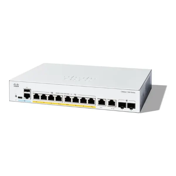 Cisco Catalyst 1300 - Switch - L2/L3 - Fully managed - 8 x 10/100/1000 (PoE+) + 2 x 10/100/1000/2500/5000/10000 SFP+ - rack-mountable