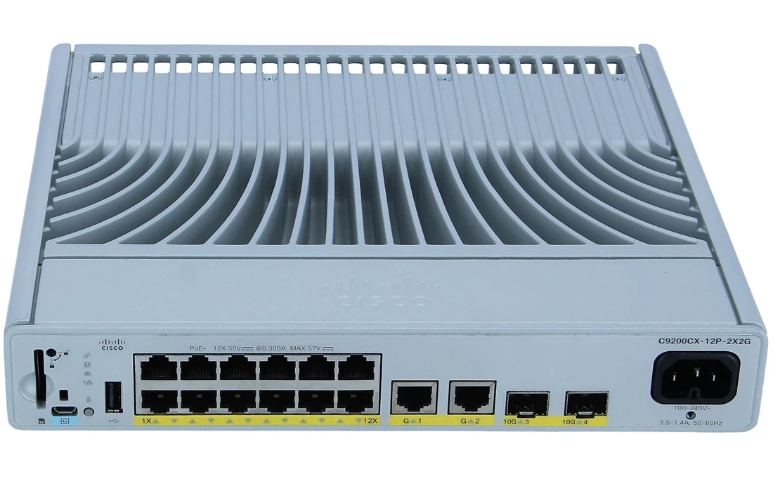 C9200CX-12P-2X2G-E | Cisco Catalyst 9200CX Managed Switch, 12x 1G PoE+, 2x 10G SFP+ Uplinks, Network Essentials C9200CX-12P-2X2G-E | Cisco Catalyst 9200CX Managed Switch, 12x 1G PoE+, 2x 10G SFP+ Uplinks, Network Essentials