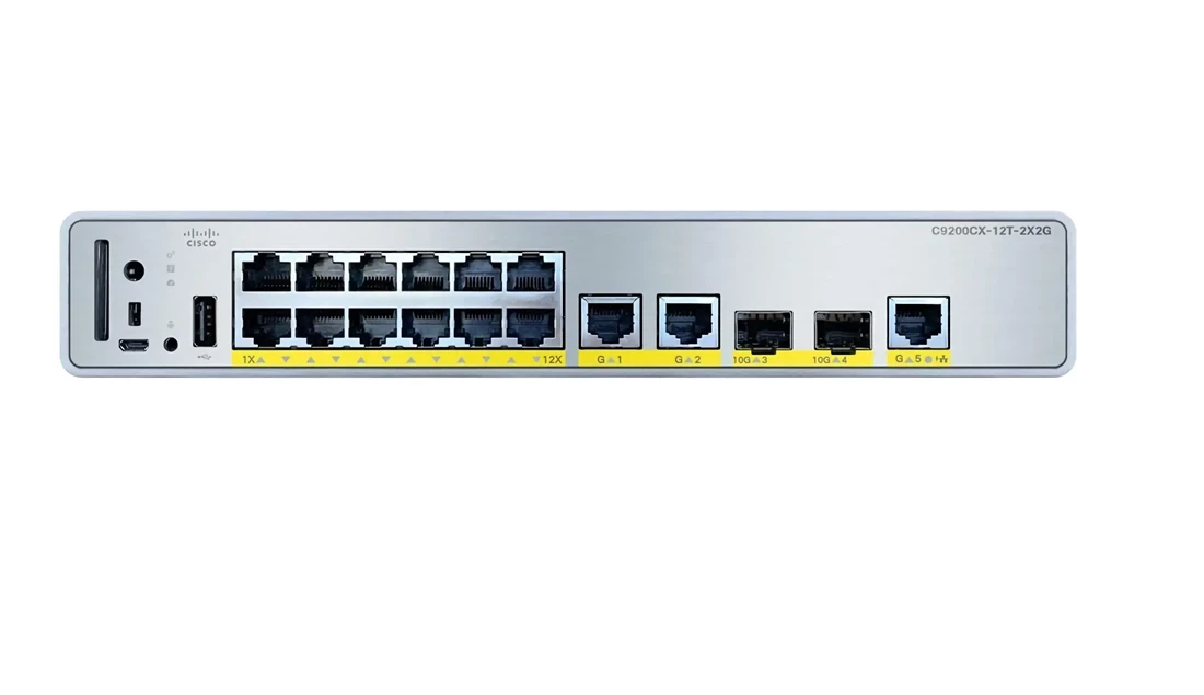 C9200CX-12T-2X2G-A | Cisco Catalyst 9200CX Compact Switch, 12x 1G RJ-45, 2x 10G SFP+, 2x 1G Copper, Network Advantage C9200CX-12T-2X2G-A | Cisco Catalyst 9200CX Compact Switch, 12x 1G RJ-45, 2x 10G SFP+, 2x 1G Copper, Network Advantage