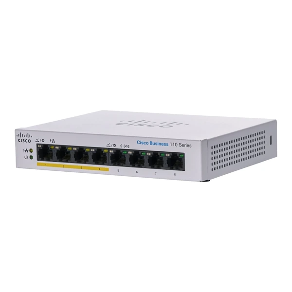 Cisco CBS110-8PP-D-UK Business 110 8-Port Gigabit PoE Desktop Switch