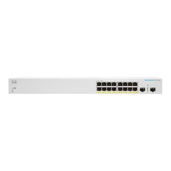 Cisco CBS220-16P-2G-EU Business 220 16-Port Gigabit PoE+ Switch, 2x1G Uplinks