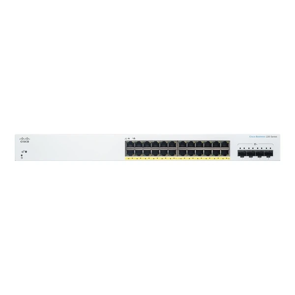 Cisco CBS220-24FP-4X-NA Business 220 24-Port Gigabit PoE+ Switch, 4x10G Uplinks