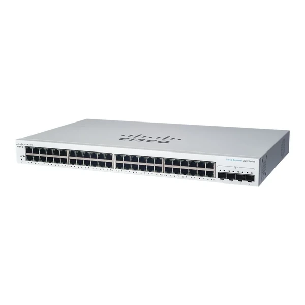 cbs220-48fp-4x-eu cisco cbs220-48fp-4x-eu business 220 48-port gigabit poe+ switch, 4x10g sfp+ uplinks
