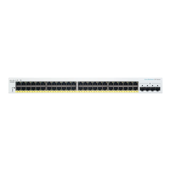 Cisco CBS220-48P-4G-NA Business 220 48-Port Gigabit PoE+ Switch, 4x1G SFP Uplinks