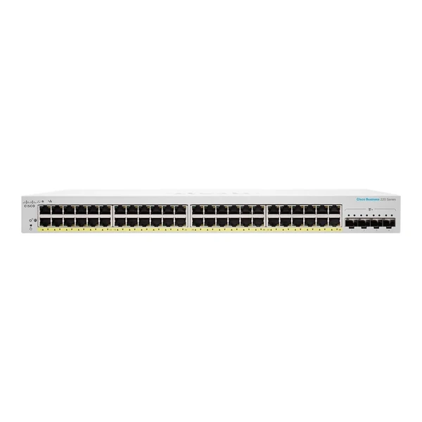Cisco CBS220-48P-4X-EU Business 220 48-Port Gigabit PoE+ Switch, 4x10G Uplinks