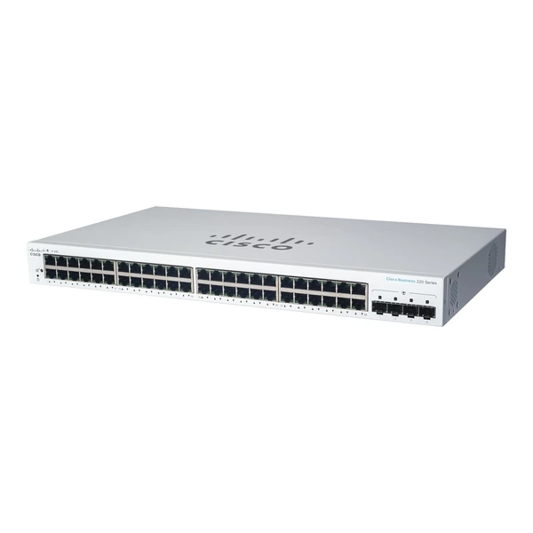Cisco CBS220-48P-4X-UK Business 220 48-Port Gigabit PoE+ Switch, 4x10G Uplinks