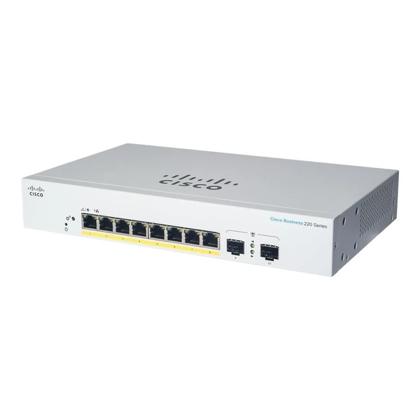 Cisco CBS220-8P-E-2G-EU Business 220 8-Port Gigabit PoE+ Desktop Switch, 2x1G SFP Uplinks