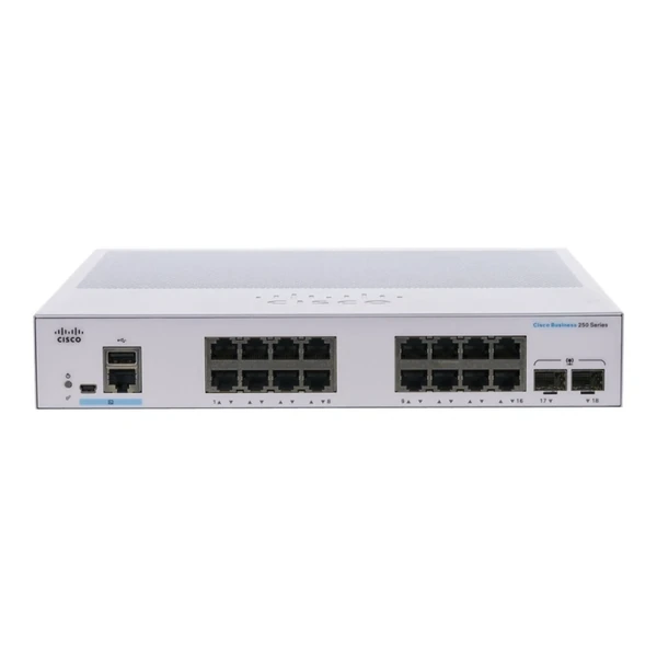 Cisco CBS250-16T-2G-NA Business 250 16-Port Gigabit Desktop Switch, 2x1G SFP Uplinks
