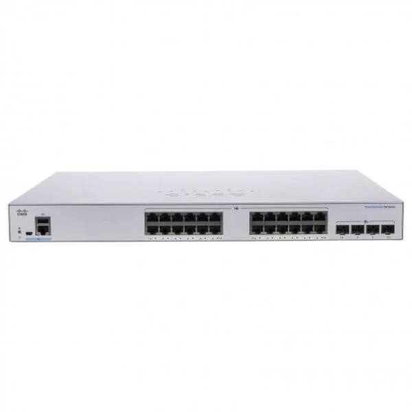 CBS250-24P-4G | Cisco Business 250 Switch, 24 10/100/1000 PoE+ ports with 195W power budget, 4 Gigabit SFP