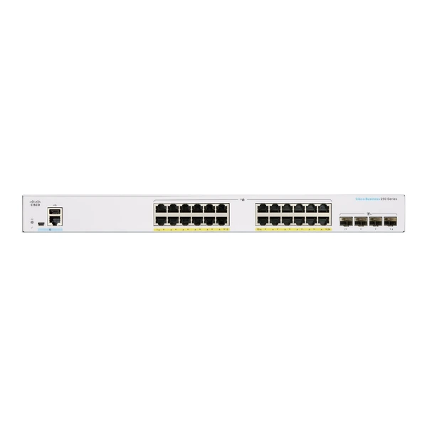 Cisco CBS250-24P-4X-EU Business 250 24-Port Gigabit PoE+ Switch, 4x10G Uplinks