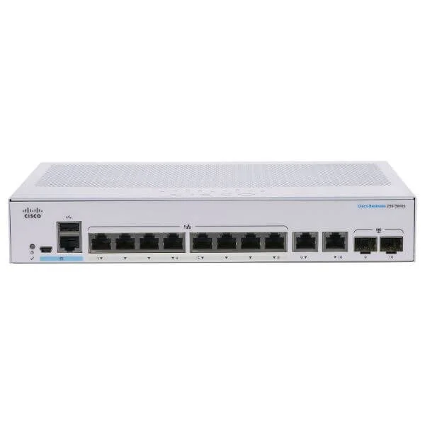CBS250-8FP-E-2G | Cisco Business 250 Switch, 8 10/100/1000 PoE+ ports with 120W power budget, 2 Gigabit copper/SFP combo ports