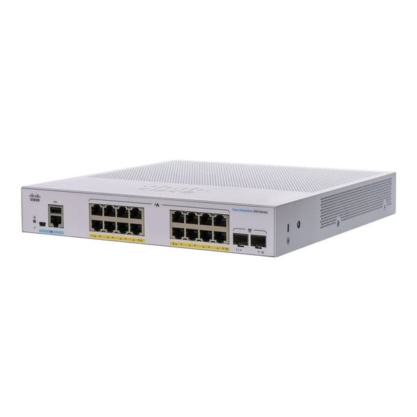 Cisco CBS350-16FP-2G-EU Business 350 16-Port Gigabit PoE+ Desktop Switch, 2x1G Uplinks