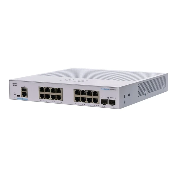 Cisco CBS350-16T-2G-EU Business 350 16-Port Gigabit Desktop Switch, 2x1G Uplinks