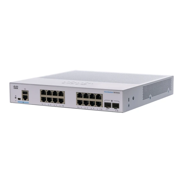 CBS350-16T-E-2G-NA | Cisco CBS350-16T-E-2G-NA Business 350 16-Port Gigabit Desktop Switch, 2x1G SFP Uplinks