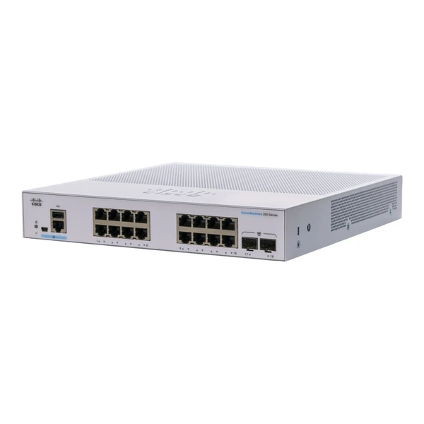 Cisco CBS350-16T-E-2G-UK Business 350 16-Port Gigabit Desktop Switch, 2x1G SFP Uplinks
