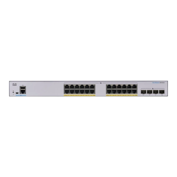 Cisco CBS350-24FP-4X-UK Business 350 24-Port Gigabit PoE+ Switch, 4x10G Uplinks