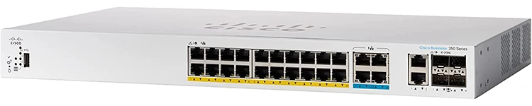 CBS350-24MGP-4X | Cisco Business 350 Multigigabit PoE+ Managed Switch, 24 Ports, 4x 10G SFP+ Uplinks, 375W