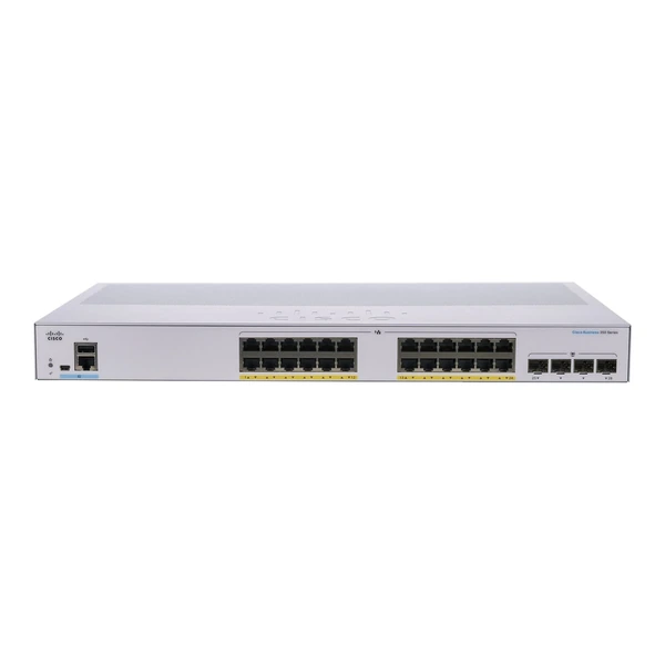 Cisco CBS350-24P-4X-UK Business 350 24-Port Gigabit PoE+ Switch, 4x10G Uplinks