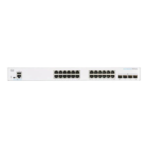 Cisco CBS350-24T-4G-UK Business 350 24-Port Gigabit Switch, 4x1G SFP Uplinks