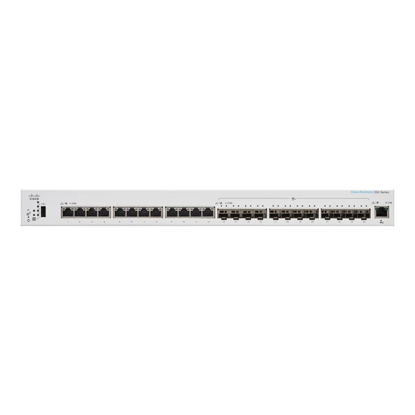 Cisco CBS350-24XTS-UK Business 350 12-Port 10 Gigabit Ethernet Switch, 12x10G SFP+ Uplinks
