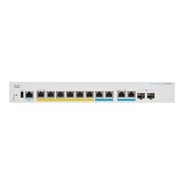 Cisco CBS350-8MGP-2X-UK Business 350 8-Port Multigigabit PoE+ Desktop Switch, 2x10G Combo Uplinks