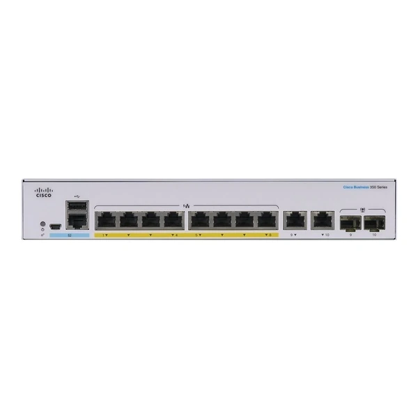 Cisco CBS350-8P-E-2G-UK Business 350 8-Port Gigabit PoE+ Desktop Switch, 2x1G Combo Uplinks