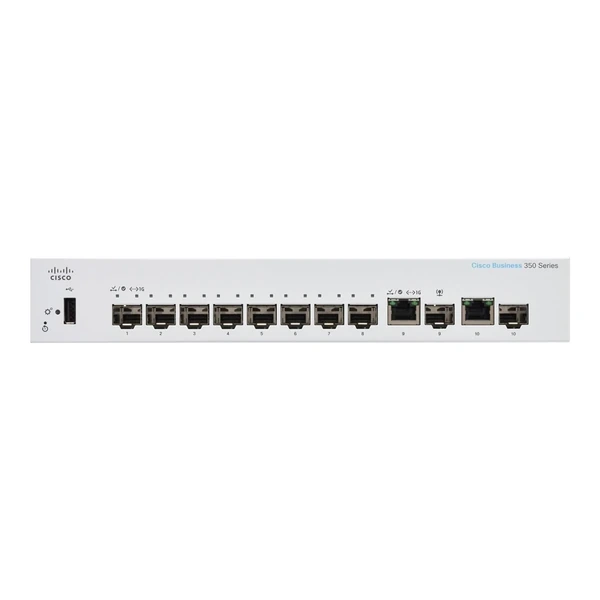 Cisco CBS350-8S-E-2G-NA Business 350 8-Port Gigabit SFP Desktop Switch, 2x1G Combo Uplinks