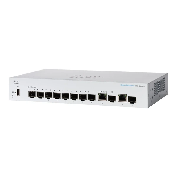Cisco CBS350-8S-E-2G-UK Business 350 8-Port Gigabit SFP Desktop Switch, 2x1G Combo Uplinks