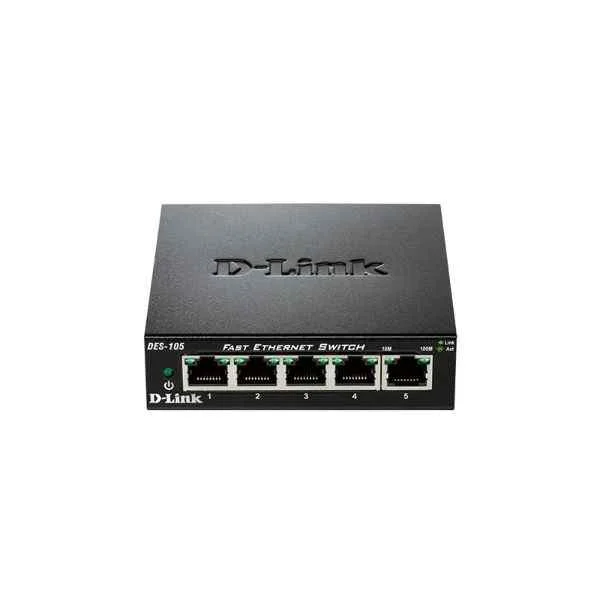 DES-105-CN | D-Link Ports: 5 100M electrical ports, switching capacity: 1G, packet forwarding rate: 0.744M, size: 100x64x25mm iron case, power supply: 5V/0.6A external power supply, non-network management switch DES-105-CN | D-Link Ports: 5 100M electrical ports, switching capacity: 1G, packet forwarding rate: 0.744M, size: 100x64x25mm iron case, power supply: 5V/0.6A external power supply, non-network management switch