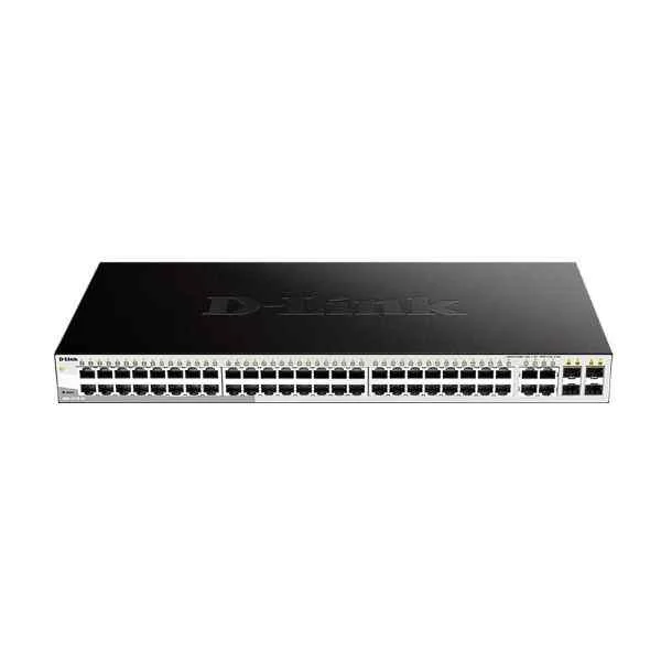 DES-1210-52 | D-Link 48 100M electrical ports + 2 Gigabit electrical ports + 2 Gigabit photoelectric combined ports, switching capacity: 128G, packet forwarding rate: 13.1M, Smart switch, rack type, iron shell, support Web, SNMP management DES-1210-52 | D-Link 48 100M electrical ports + 2 Gigabit electrical ports + 2 Gigabit photoelectric combined ports, switching capacity: 128G, packet forwarding rate: 13.1M, Smart switch, rack type, iron shell, support Web, SNMP management