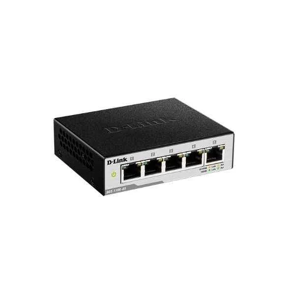 DGS-1100-05 | D-Link 5 Gigabit electrical ports, switching capacity: 68G, packet forwarding rate: 7.5M, intelligent network management switch, support Vlan, multicast, loop detection, port speed limit, Web management, iron shell, 100.5*82*28