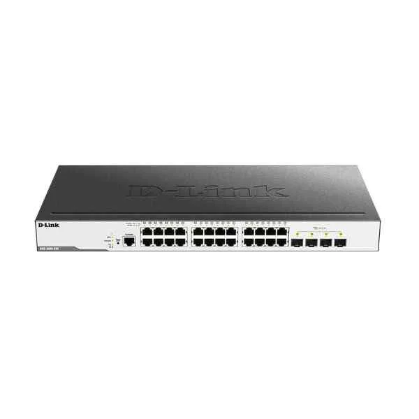 DGS-3000-28XS | D-Link 24 Gigabit optical ports + 4 10 Gigabit optical ports, switching capacity: 336G/3.36T, packet forwarding rate: 108Mpps/126Mpps, managed switch, support DHCP server, rack type
