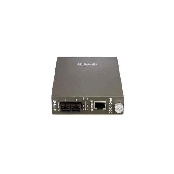 DMC-300SC | D-Link 1 port 10/100M to 100 BASE-FX 100M Ethernet photoelectric converter, multi-mode, SC interface, maximum transmission 2Km, can be used alone or with DMC-1100, wavelength 1310nm version A1