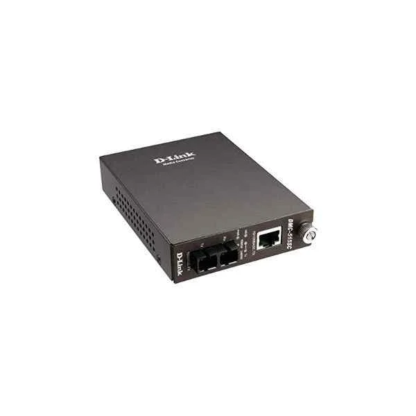 DMC-515SC | D-Link 1 port 10/100M to 100 BASE-FX 100M Ethernet photoelectric converter, single-mode dual-fiber, SC interface, maximum transmission 15Km, can be used alone or with DMC-1100, wavelength 1310nm version E1 cannot be managed