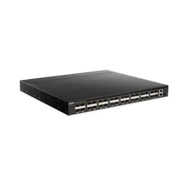 DQS-5000-32Q28/AF | D-Link 32 100G QSFP28 optical ports, data center switch, support Leaf-Spine, Top-of-Rack (ToR) architecture, support OpenFlow, VXLAN, FCoE, DCB, support DLINK OS and third-party OS. Dual AC power supply modules, front and rear ventilation.