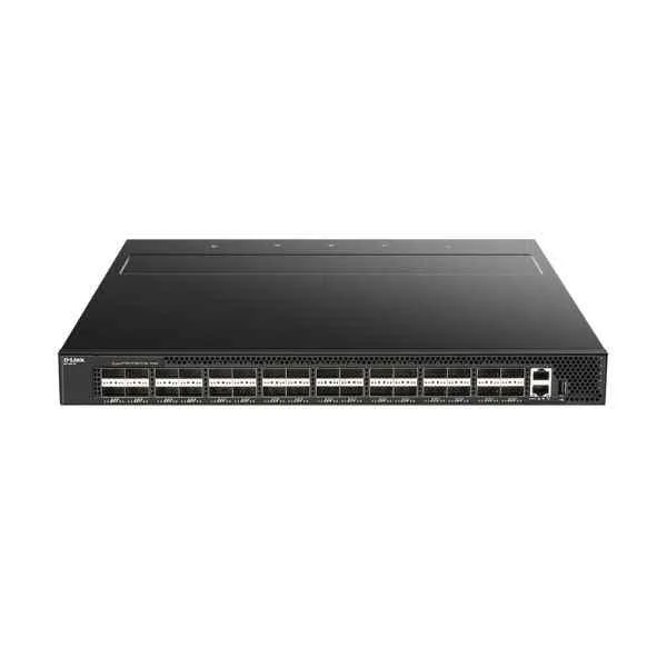 DQS-5000-32S/AF | D-Link 32 40G QSFP+ optical ports, data center switch, support Leaf-Spine, Top-of-Rack (ToR) architecture, support OpenFlow, VXLAN, FCoE, DCB, support DLINK OS and third-party OS. Dual AC power supply modules, front and rear ventilation.