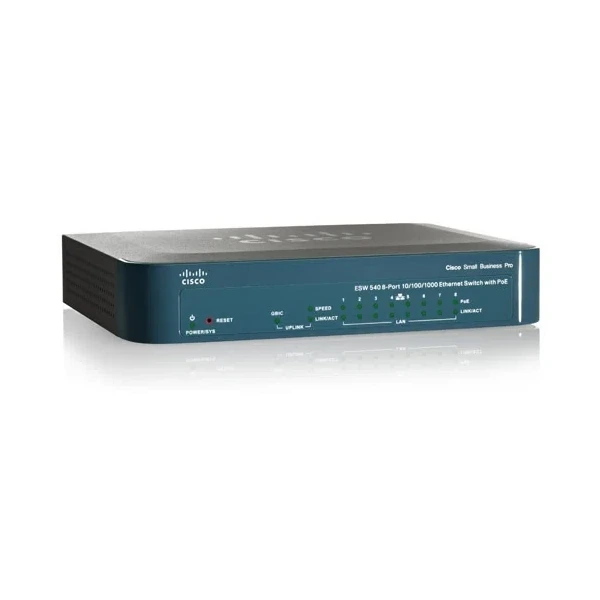 Cisco ESW-540-8P-K9 ESW 500 8-Port Gigabit PoE Desktop Switch, 1x1G Combo Uplink