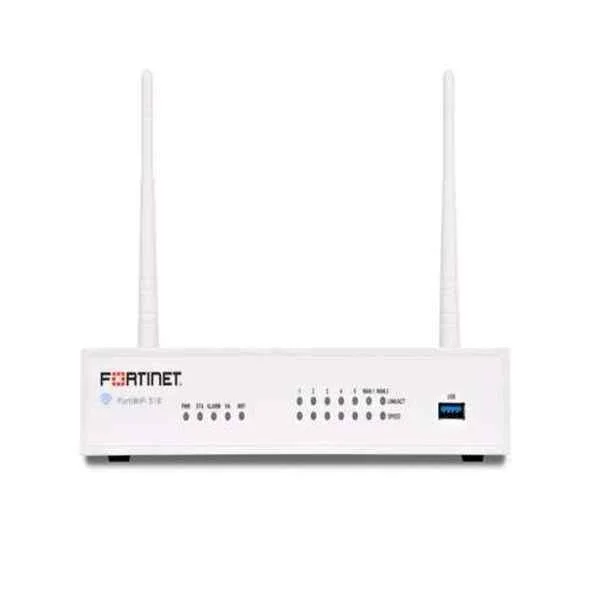 7x GE RJ45 ports (including 2x WAN ports, 5x Switch ports), Wireless (802.11a/b/g/n), 32 GB SSD onboard storage, maximum managed FortiAPs (Total / Tunnel) 10 / 5