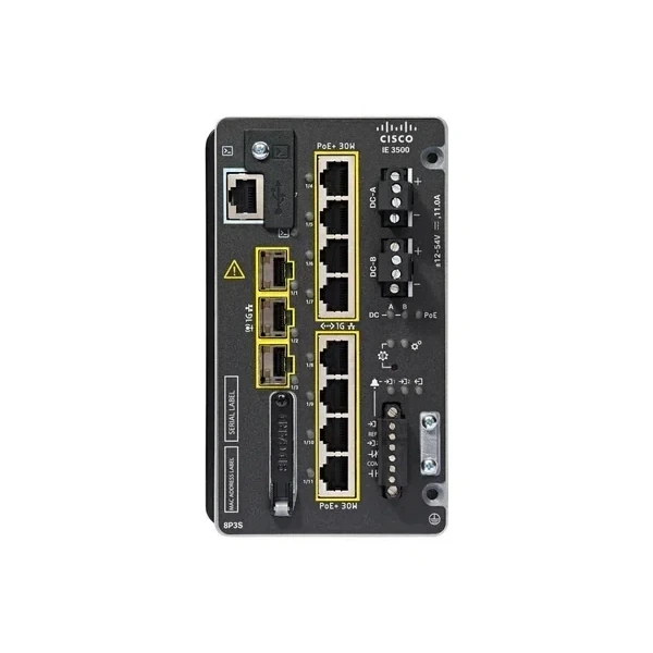 Cisco IE-3500-8P3S-E IE3500 Rugged 8-Port Gigabit PoE+ DIN Rail Switch, 3x1G Uplinks, Network Essentials