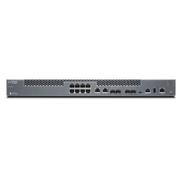 mx150 mx150 with 10 10/100/1000base-t ports, two 100/1000base-x sfp ports, and two 10gbase-x sfp+ ports (optics sold separately), 6-core x86 processor, 400 gb ssd, and 32 gb memory. supports basic l2 features  incl. junos