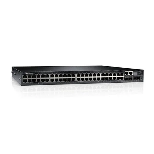 N2048P | Dell Networking N2048P, L2, POE +, 48x 1GbE + 2x 10GbE SFP + fixed ports, stacking, air from IO to PSU, AC