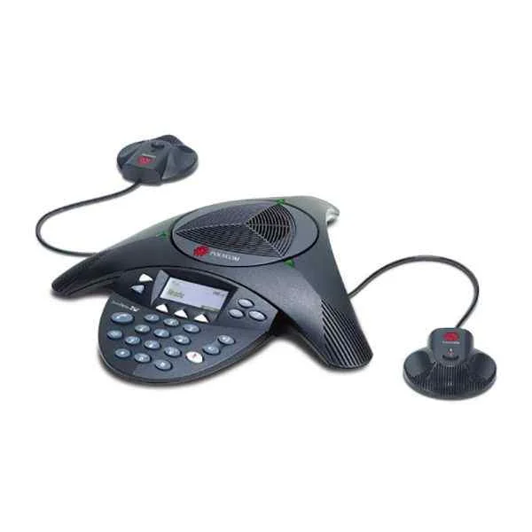 polycom-soundstation-2ex-extended-version-with-display large and medium-sized meeting rooms within 60 square meters, with external computer function, (computer data cable required), connected to the computer host, used as a headset microphone