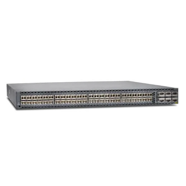 QFX5100, 48 SFP+/SFP ports, 6 QSFP+ ports, redundant fans, 2 AC power supplies, front to back airflow