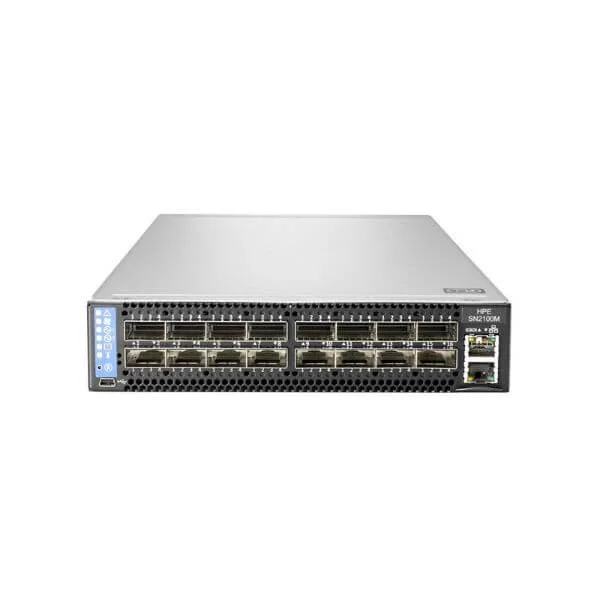 HPE StoreFabric SN2100M 100GbE 16QSFP28 ONIE Power to Connector Airflow Half Width Switch