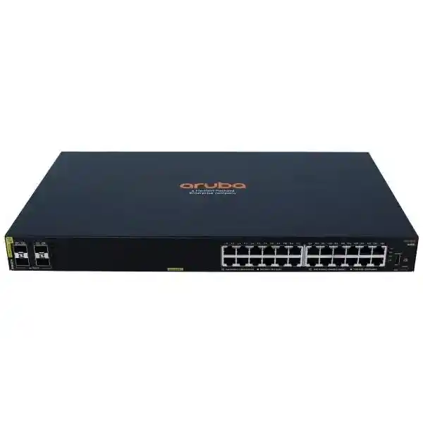 r8n87a aruba 6000 24g class4 poe 4sfp 370w switch - managed - 24 x 10/100/1000 (poe+) + 4 x gigabit sfp - side to side airflow - rack-mountable - poe (370 w)