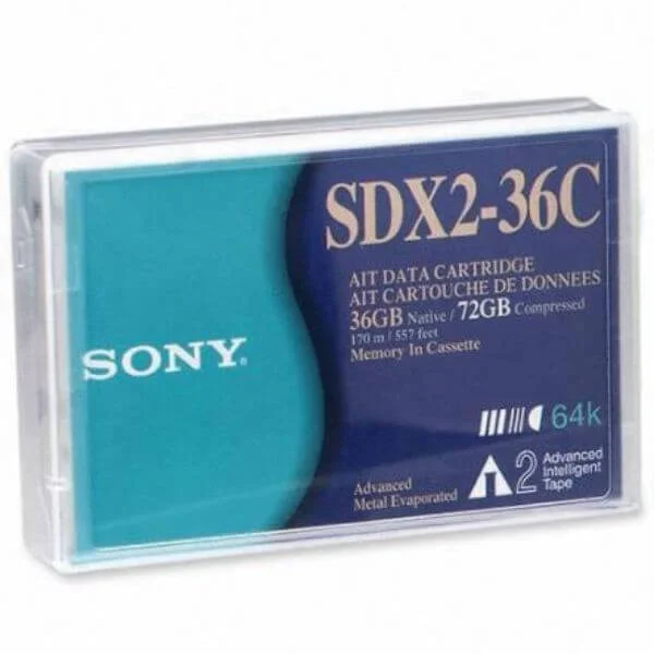 SDX2-36C | Sony AIT- 2 36 GB Tapes
The Sony AIT-2 SDX2-36C data cartridge is an exceptional technology for organizations seeking to secure their most important data. Compatible with AIT-2, AIT-2 Turbo, AIT-3, and AIT-4 (read mode only) drives SDX2-36C | Sony AIT- 2 36 GB Tapes
The Sony AIT-2 SDX2-36C data cartridge is an exceptional technology for organizations seeking to secure their most important data. Compatible with AIT-2, AIT-2 Turbo, AIT-3, and AIT-4 (read mode only) drives