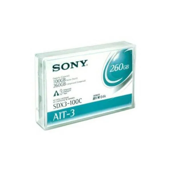 SDX3-100C | Sony AIT-3 (100/260) GB
The Sony AIT-3 100/260 allows for you to secure your most important data for years to come. The Sony AIT-3 tape cartridge is of the highest quality and offers an amazingly efficient means for data backups and data recovery