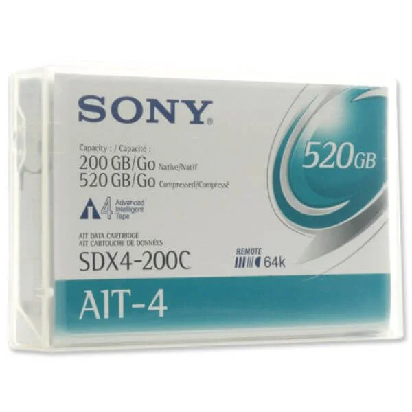 sdx4-200c | Sony AIT-4 (200/520) GB P/N SDX4-200C
The Sony AIT-4 200/520 is the perfect storage solution for massive amounts of data. The Sony AIT-4 tape cartridge is of the highest quality and offers an amazingly efficient means for data backups and data recovery.